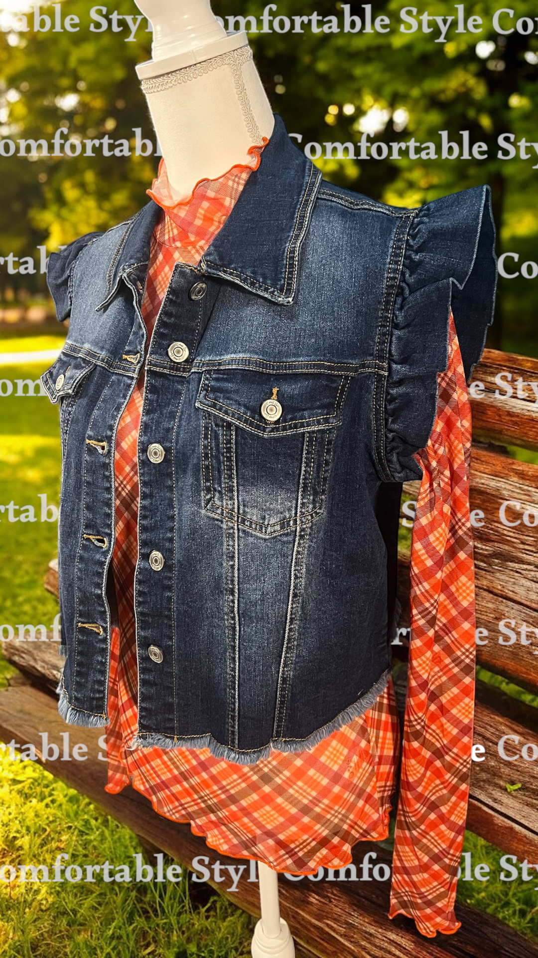 Denim Ruffle Vest