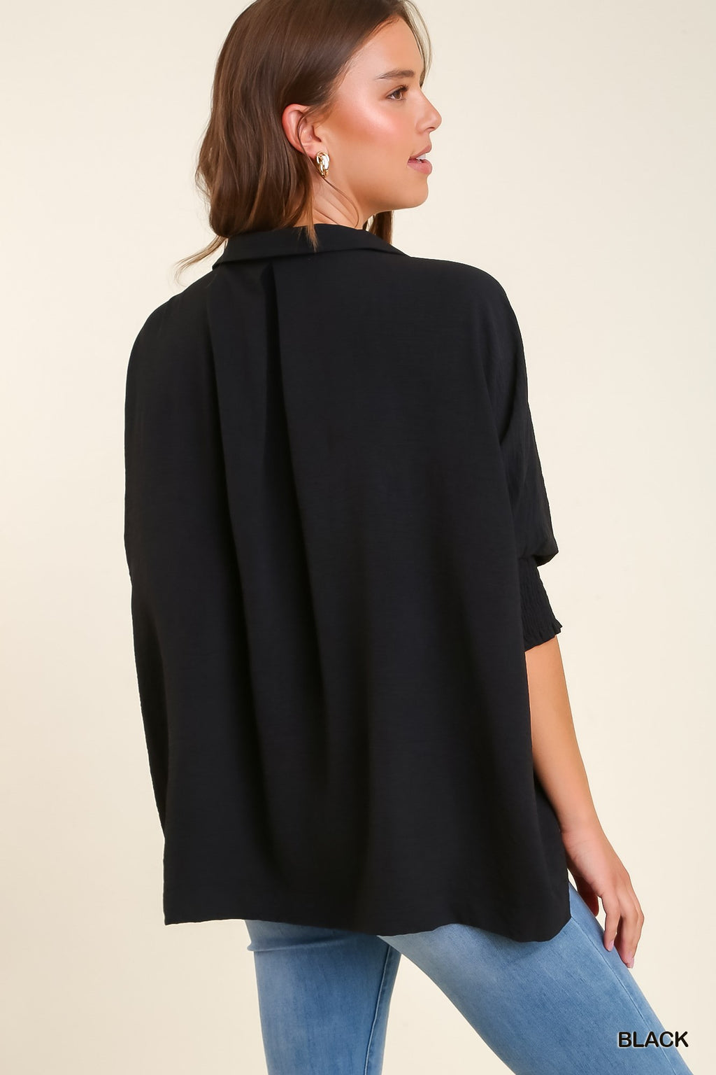 Black Boxy Cut Blouse