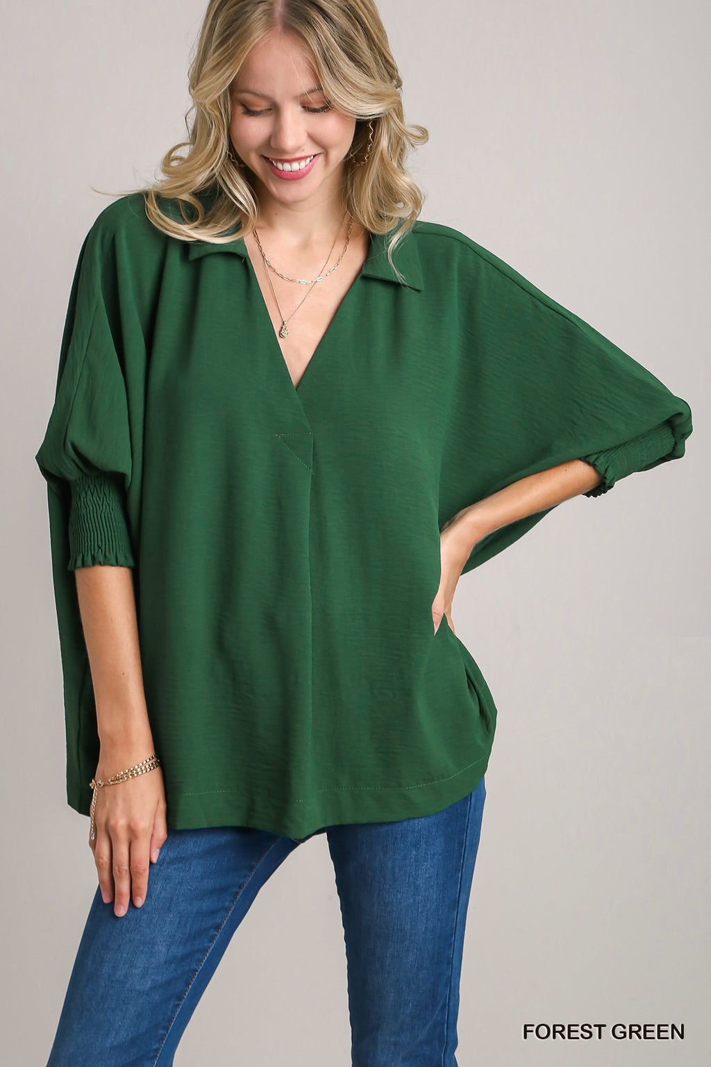 Green Boxy Cut Blouse (Copy)