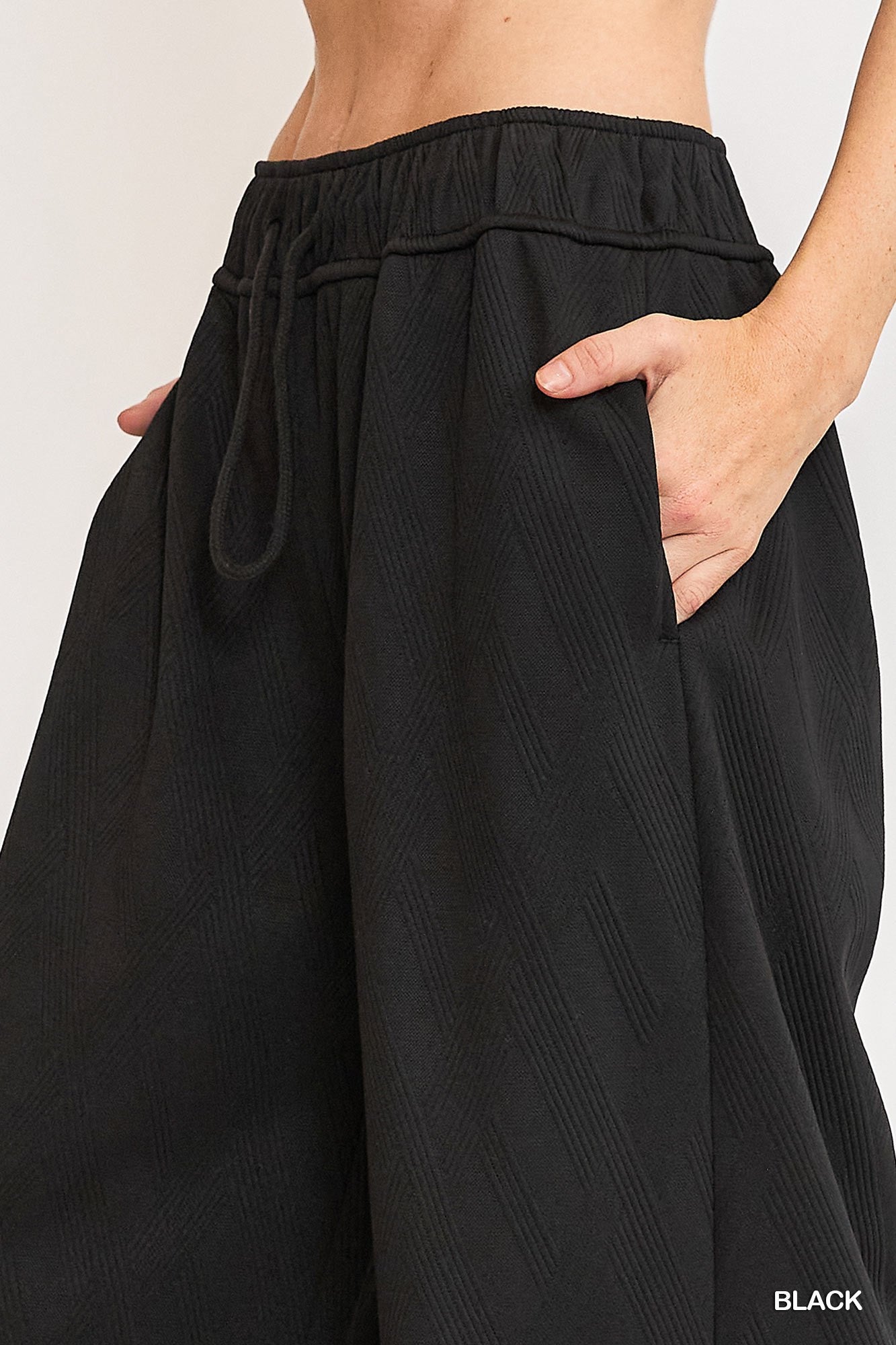 Black Jacquard Baggy SweatPants