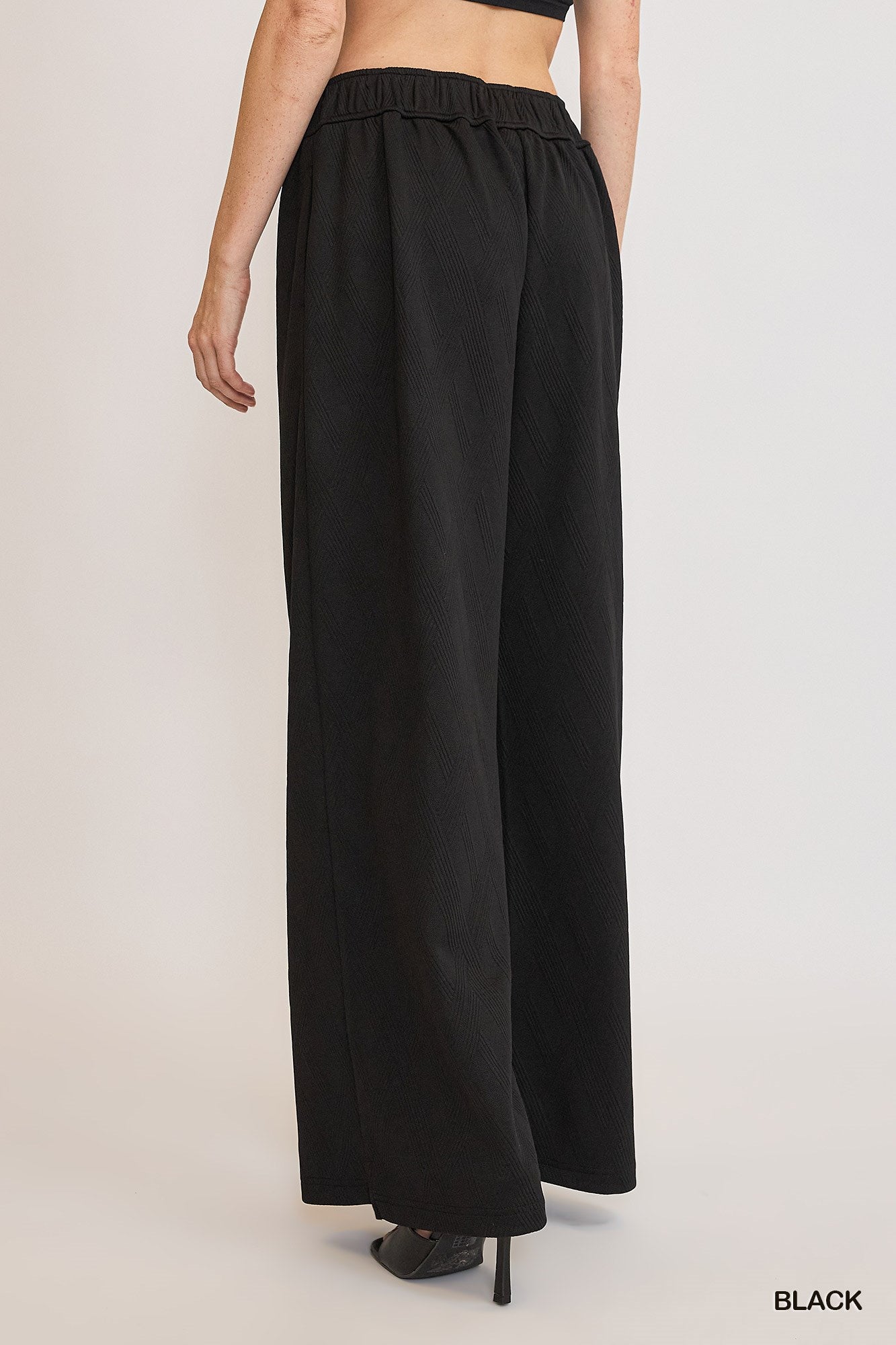 Black Jacquard Baggy SweatPants