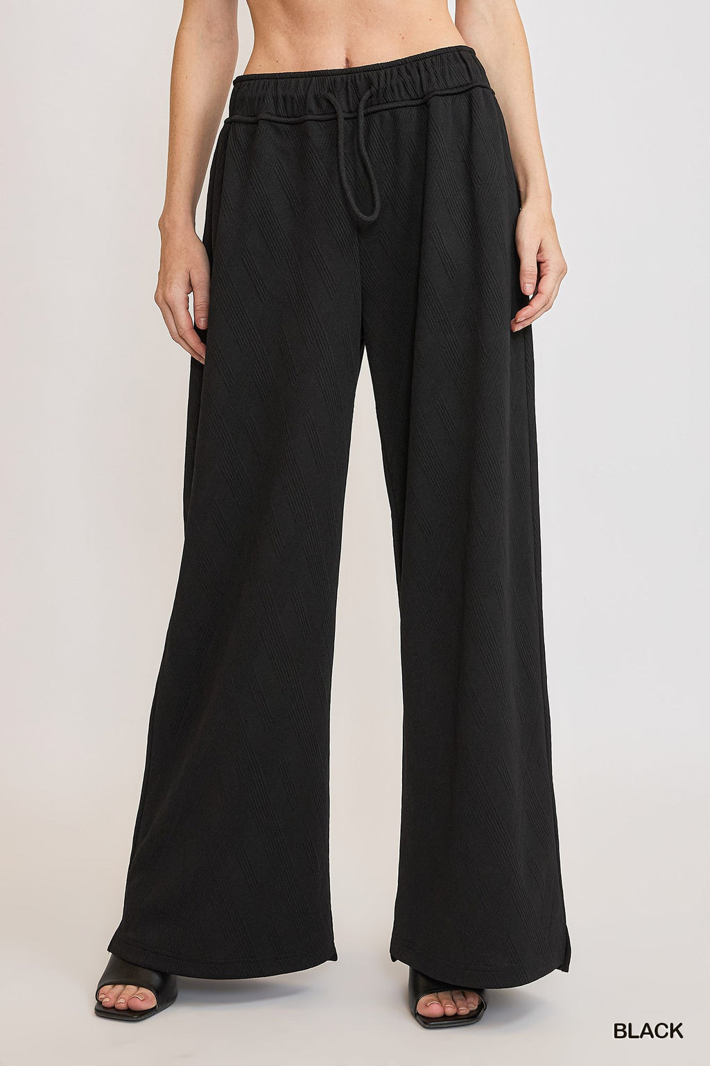Black Jacquard Baggy SweatPants