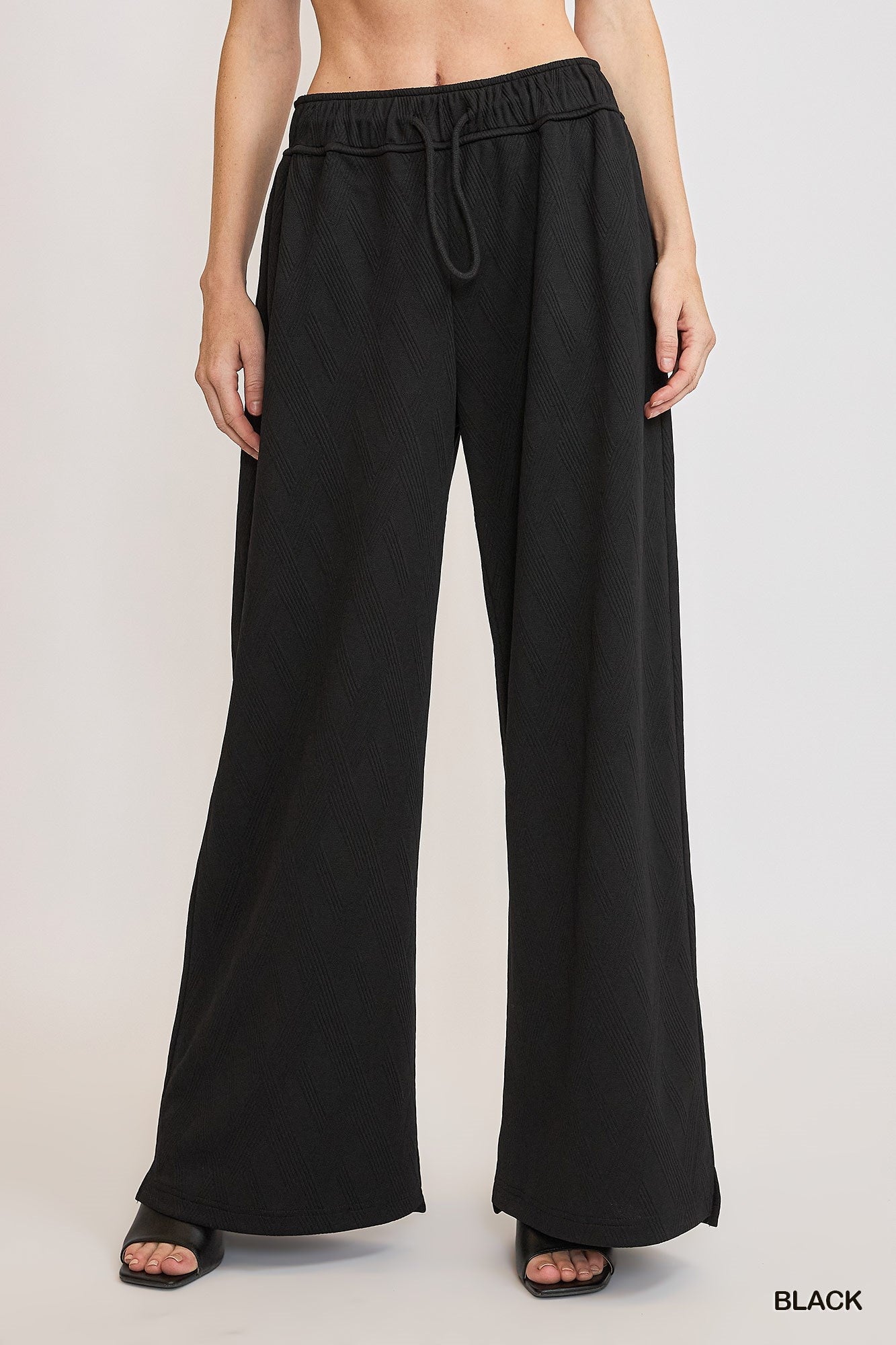 Black Jacquard Baggy SweatPants