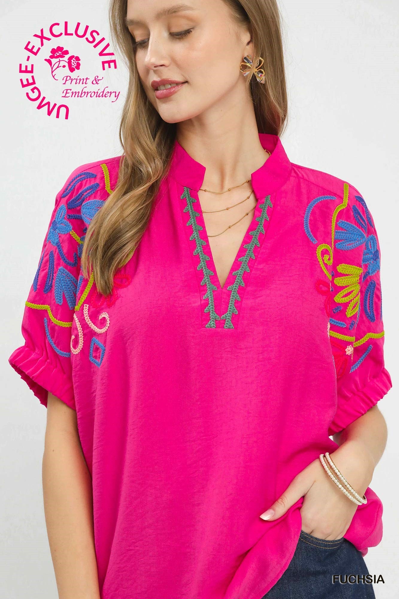 Fuchsia Florecitas Blouse