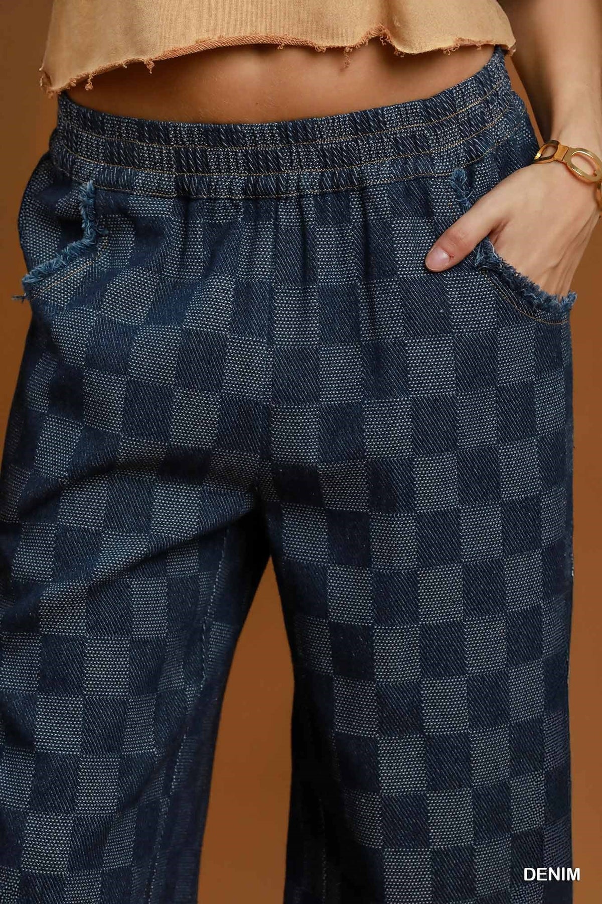 Checkered Denim Pant
