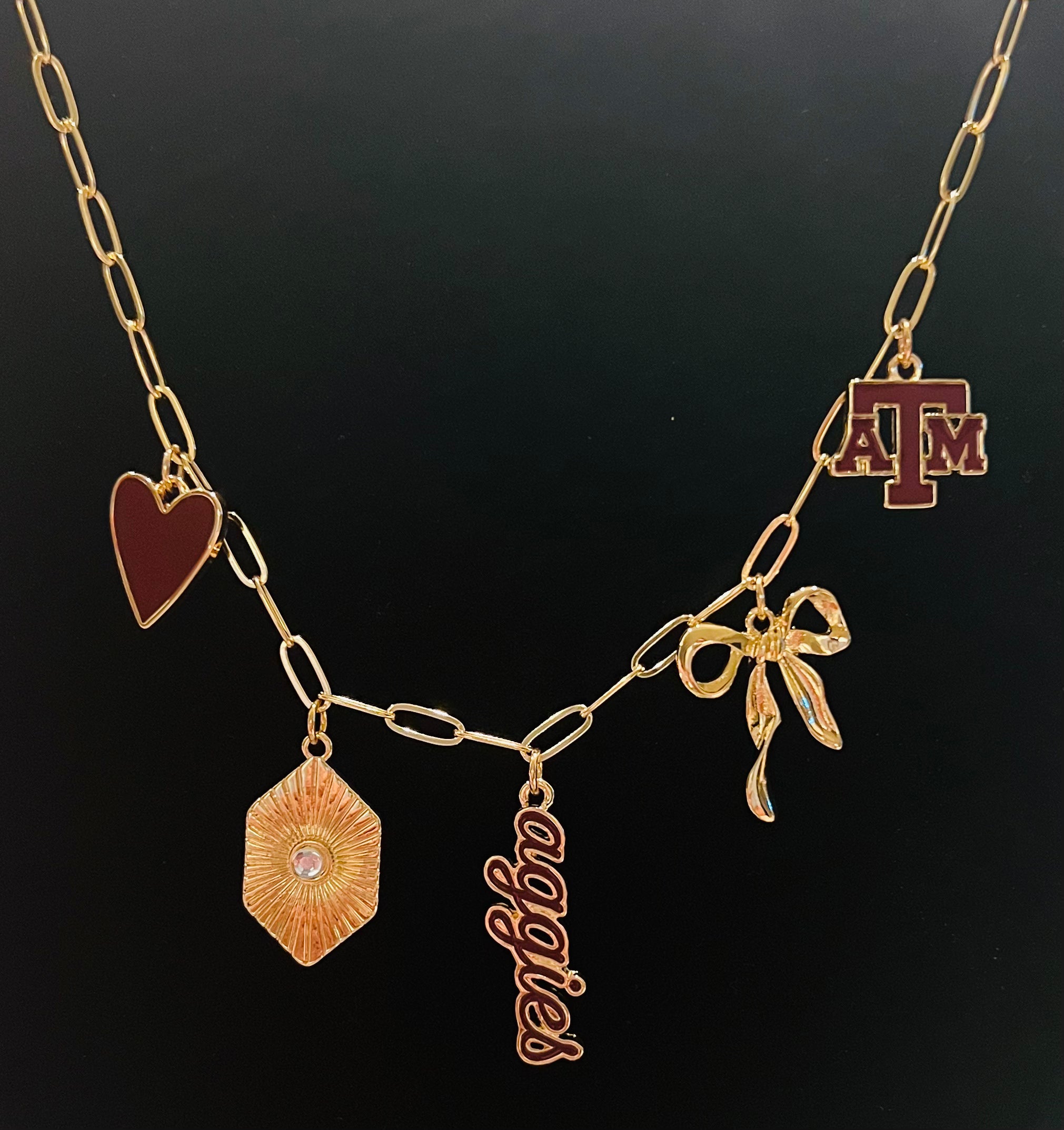 Texas A&M paper clip necklace