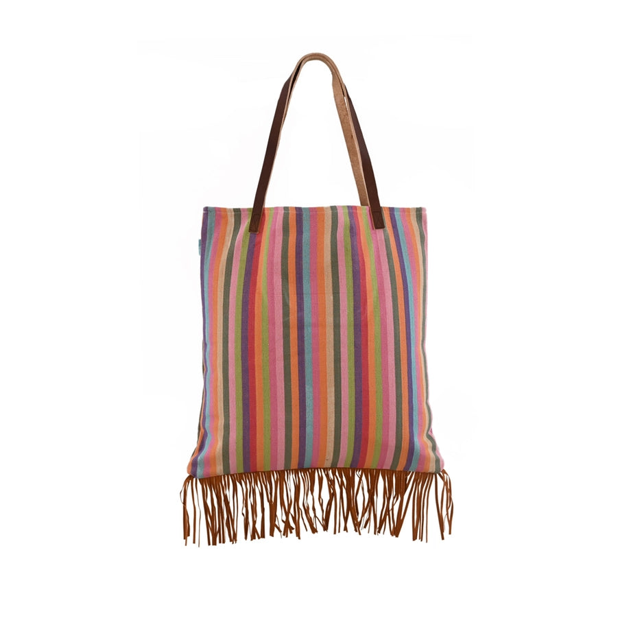 Highlander Cow Print Bag w/Leather