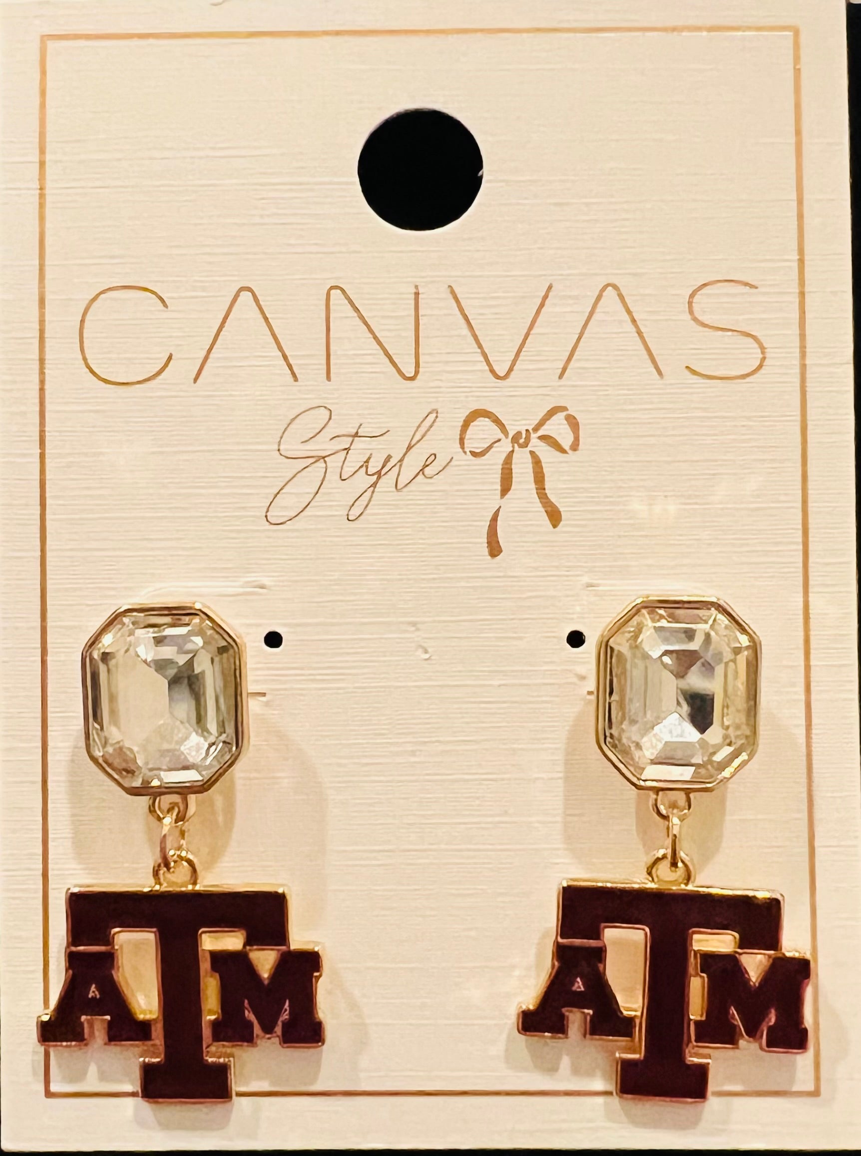 Texas A&M rhinestone earrings