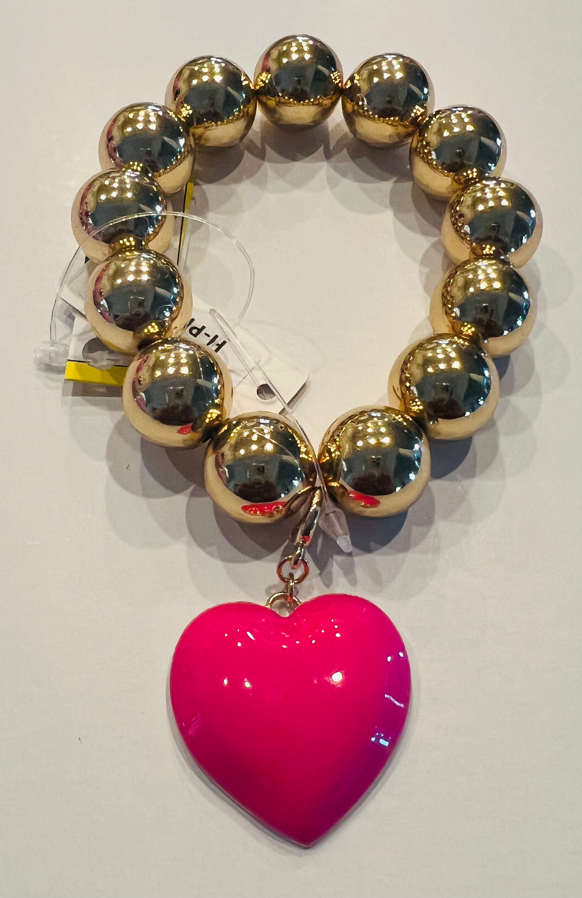 Chunky Ball with single heart bracelet