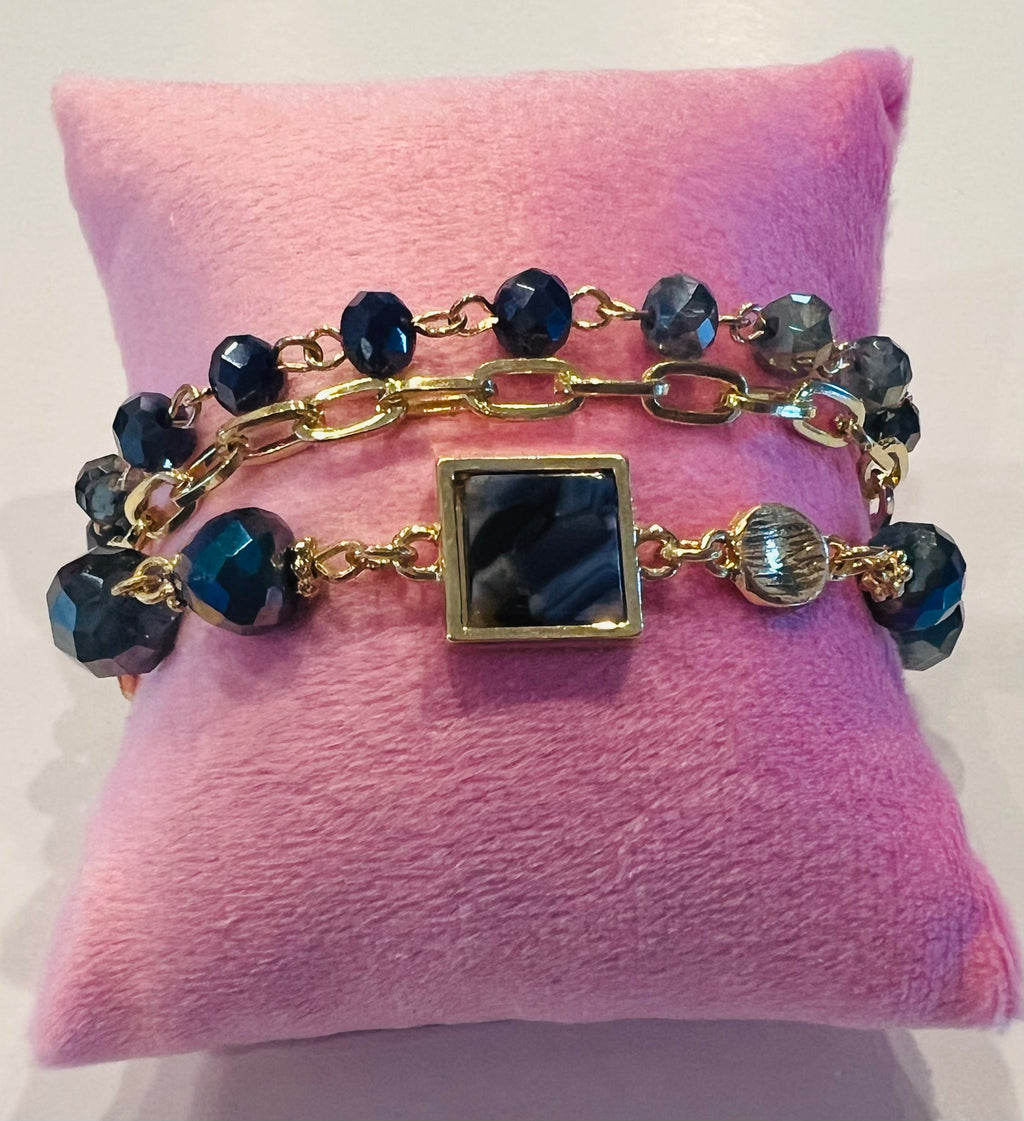 3-stranded Blue Bracelet