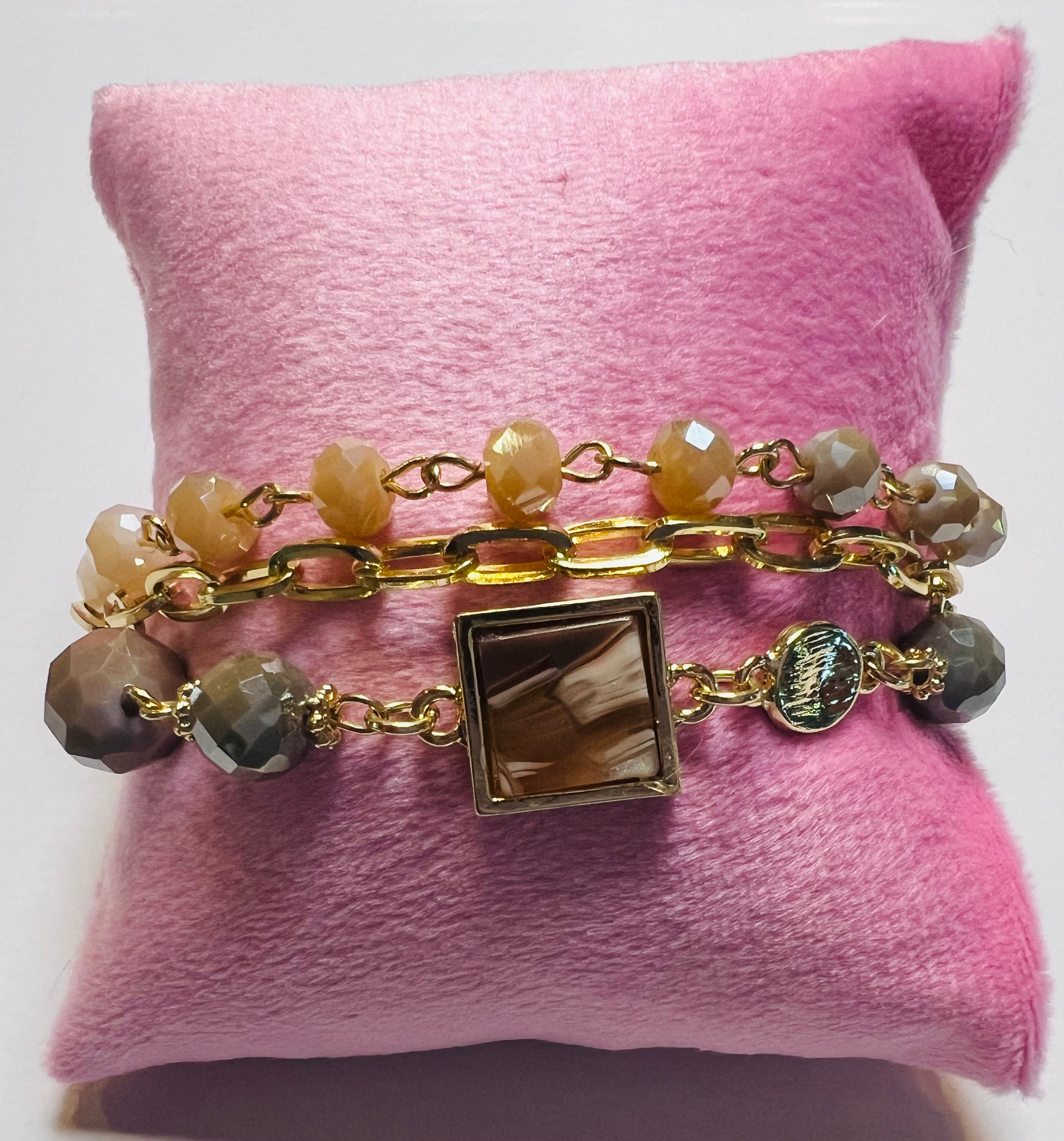3-strand champagne color bracelet