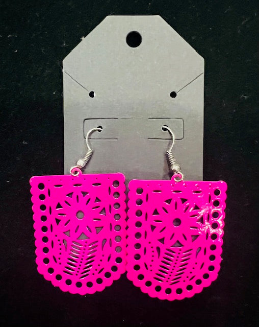 Metallic Papel Picado earrings