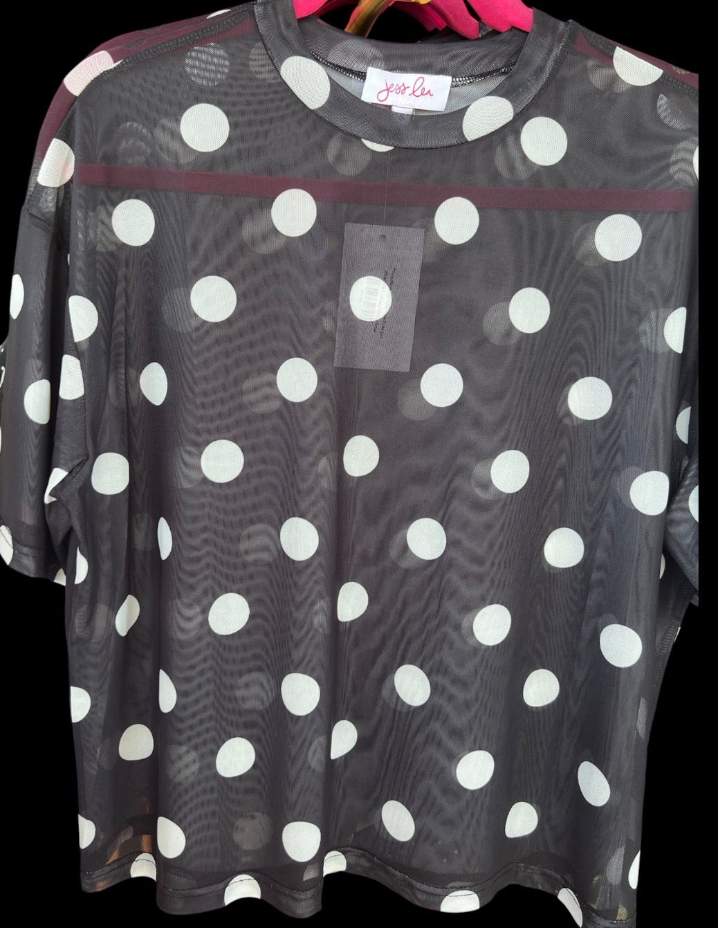 Mesh Polka Dot Top
