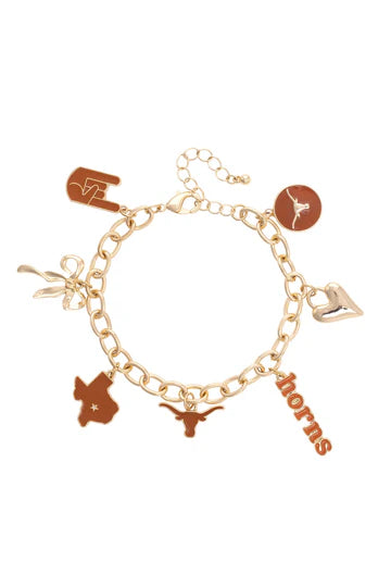 Texas Longhorns Charm Bracelet
