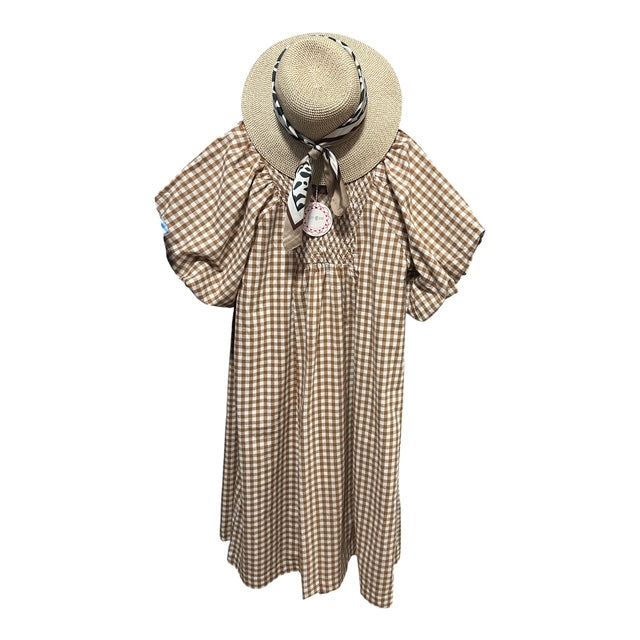 Brown checkered Dress