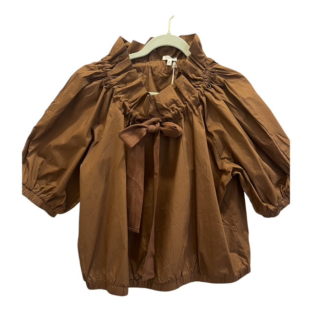 Brown bow Blouse