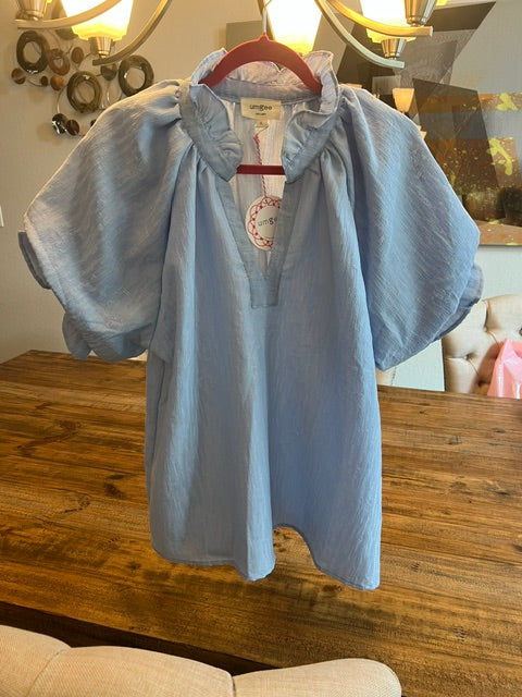 Glistening Sky Blue Blouse