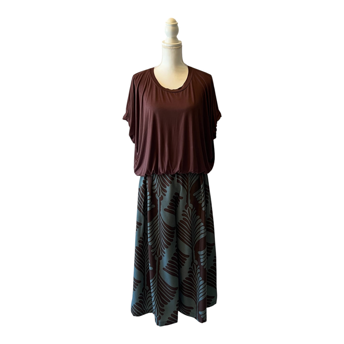 Teal Leaf Wide Pants