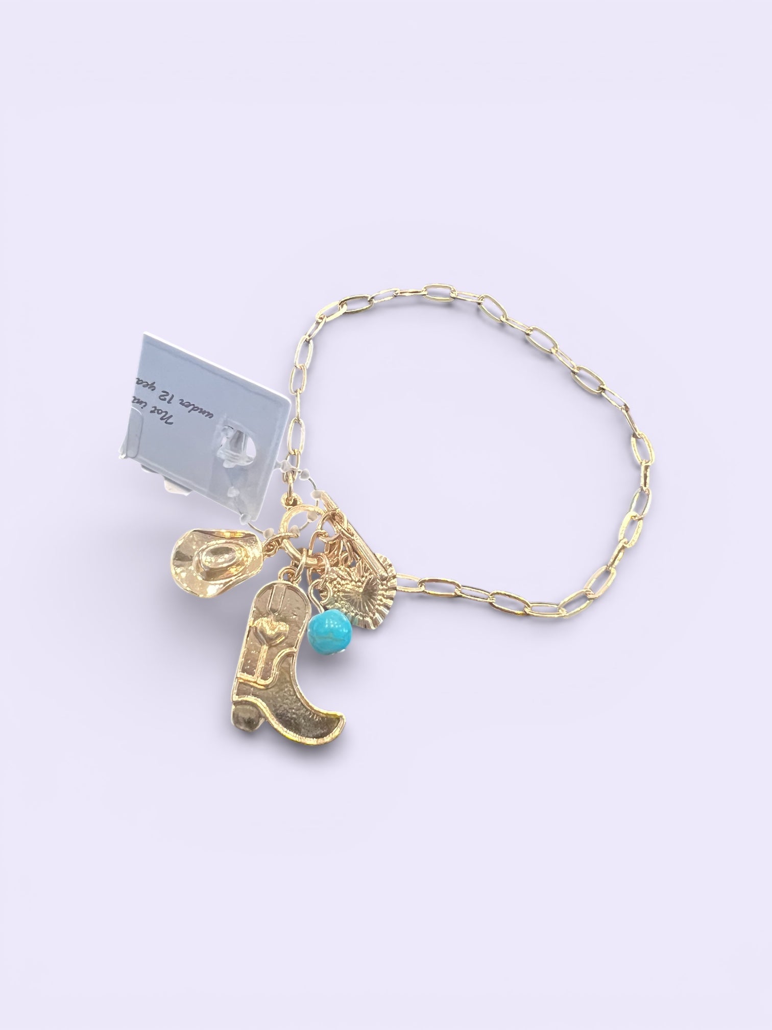 Gold 3-charm bracelet