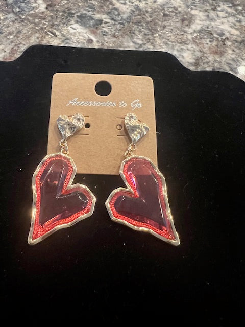 Glass Heart Earrings